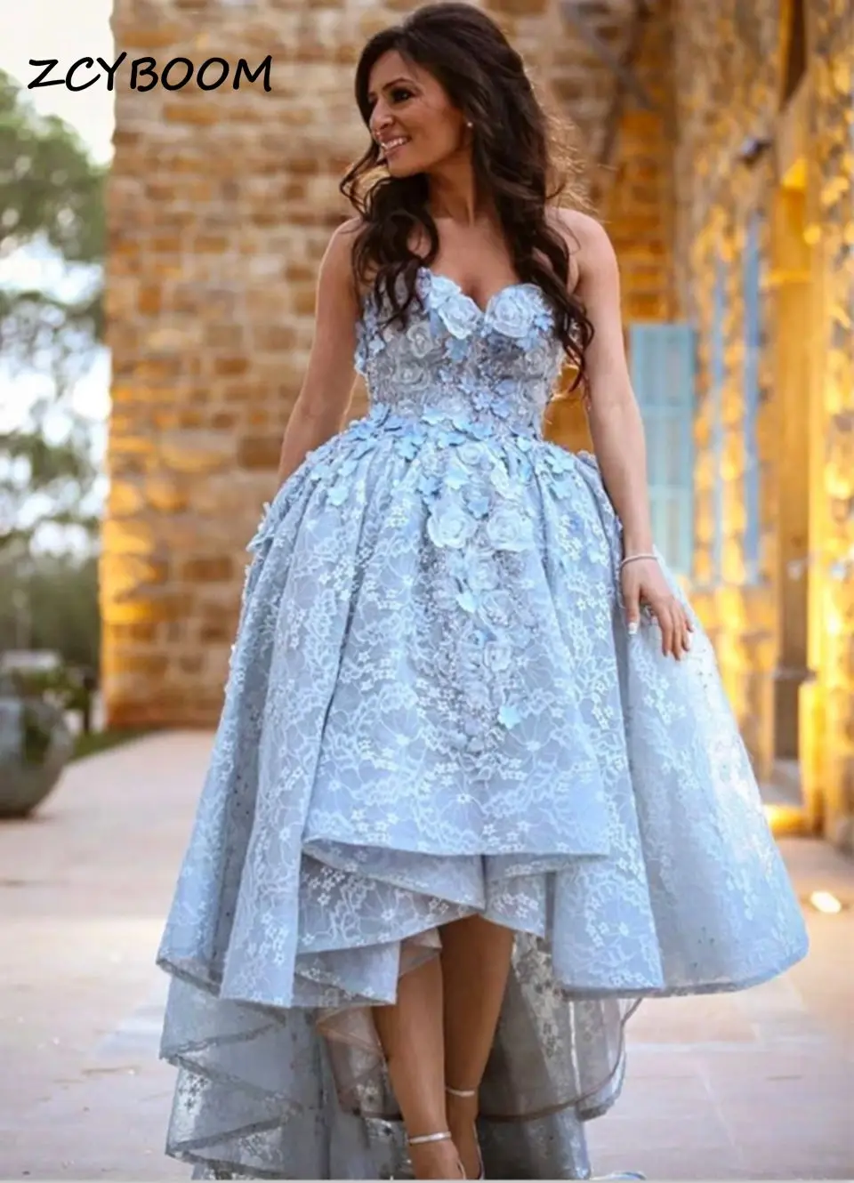 Personalizado 2025 apliques requintados eventos de tule curto frente longa volta querida sem mangas bordado vestidos de festa formais