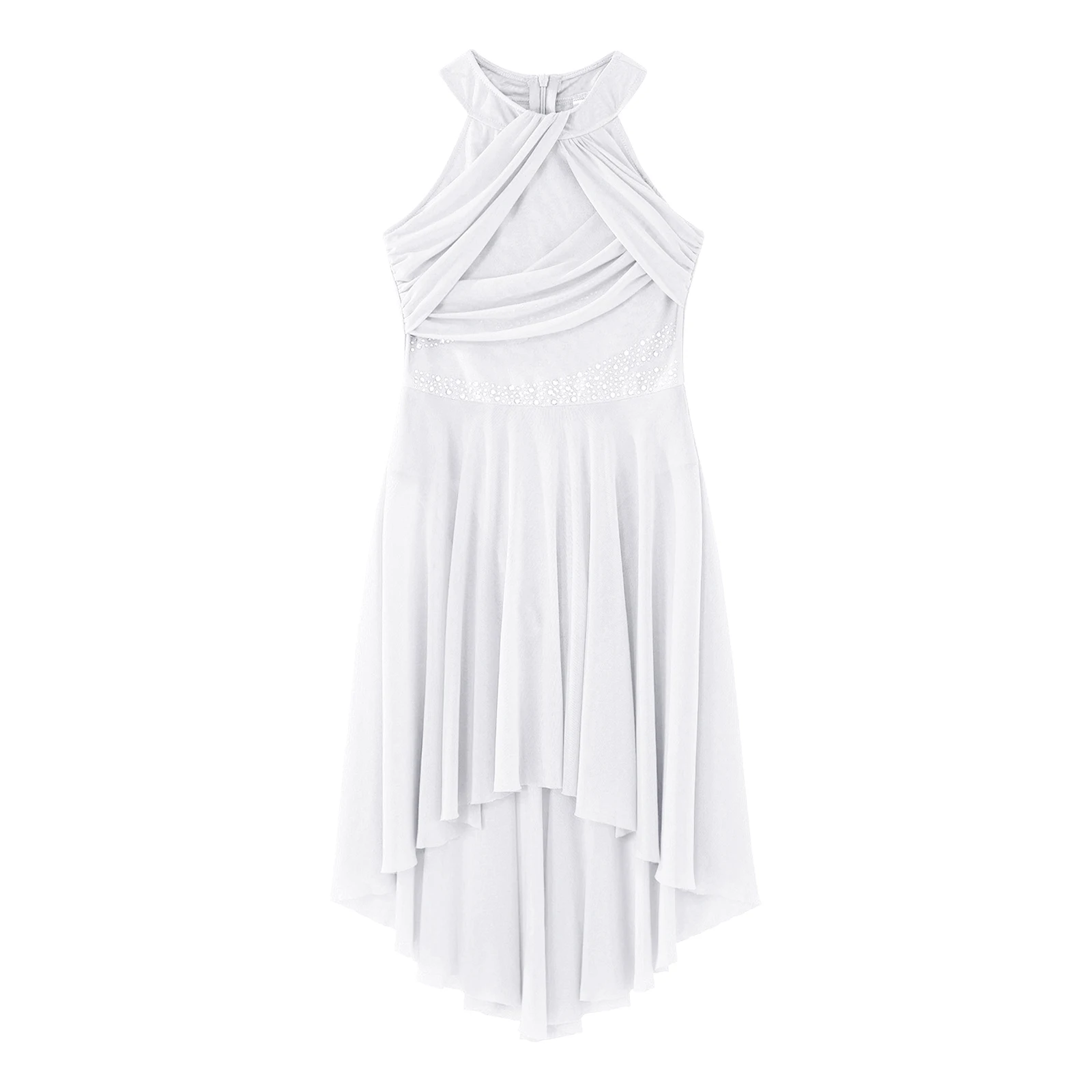 女の子叙情的なラテンダンスドレスバレエ体操フィギュアスケートステージパフォーマンス衣装ノースリーブラインストーンレオタードドレス