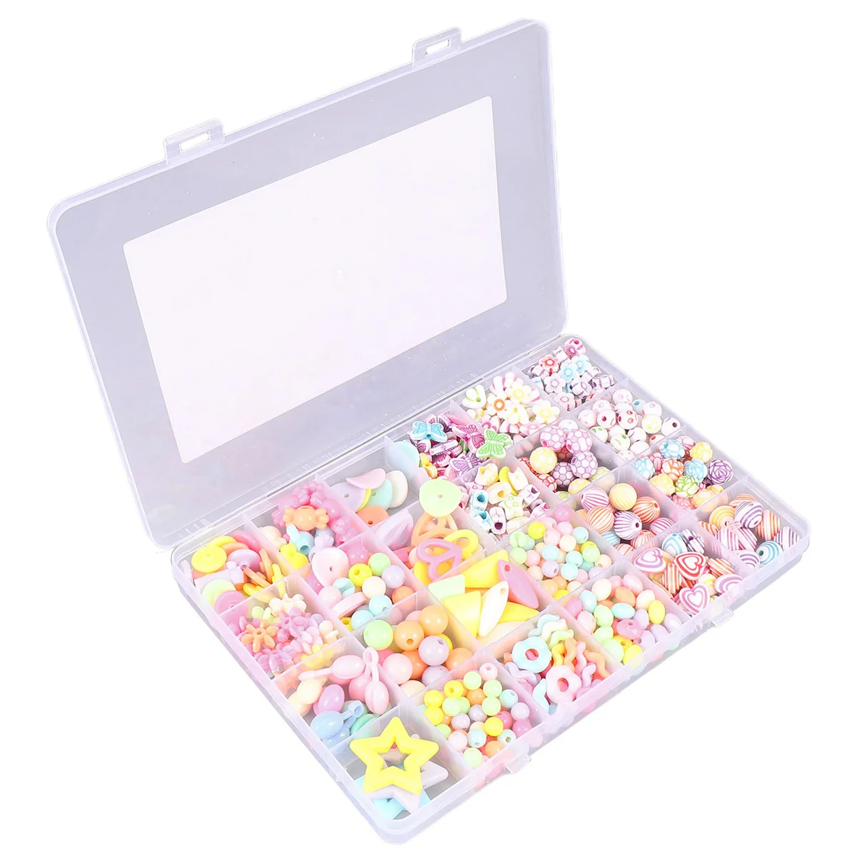 1Set DIY String Beads Material Kit Bright Colorful Plastic Beads for Kids Educational Creativity Development Handmade Necklace