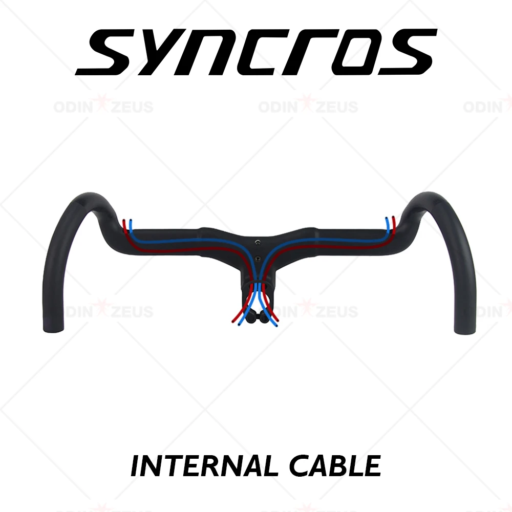 Syncros-Full Internal Cable Routing Road Bicycle Handlebar, T1000 Carbon, Integrated Gravel, Cockpit Di2