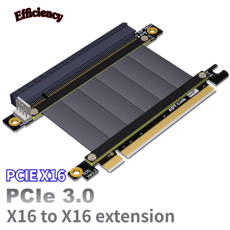 

PCI-E X16 3.0 Male To Female Riser Extension Cable Graphics Card PCI Express 16x Extender Ribbon Line 128G/bps R33SL/R33SF/R33SR