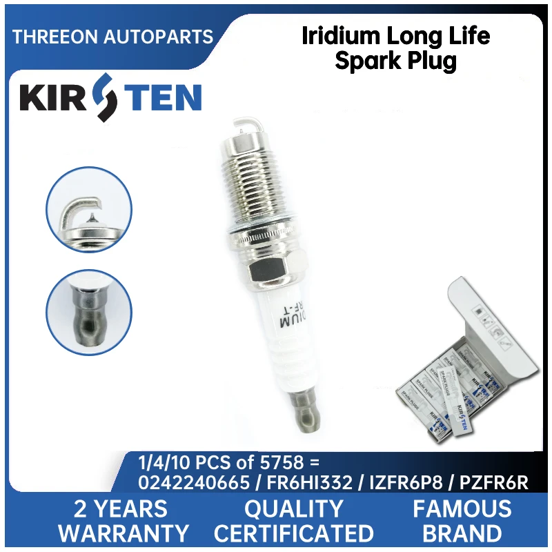 KIRSTEN Iridium Spark Plug for Volkswagen Bora Golf 6 Magotan Tiguan Passat Skoda Octavia Superb 03C905601 PZFR6R KSP5758