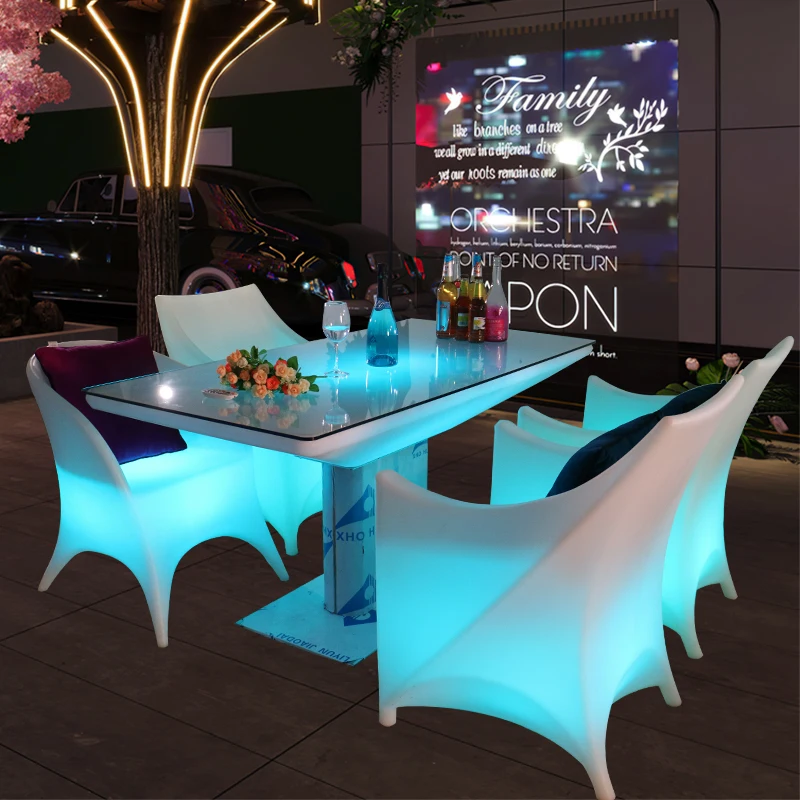 led light-emitting card table scattered ktv coffee table bar table and chair bar booth nightclub creative box rectangular furnit