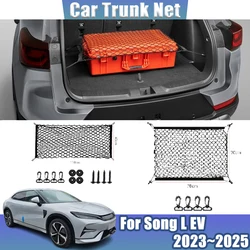 For BYD Song L EV 2023 2024 2025 Auto Flexible Luggage Storage Packet Trunk Nets Interior Black Mesh Nylon Trunk Car Accessories