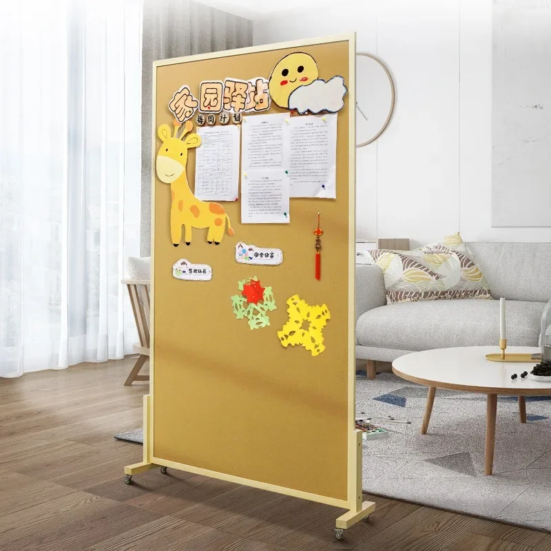 Double Sided Wheeled Cork Board Home Photo Wall Notice Board Message Board Photo Storage Display Wall Message Display Board