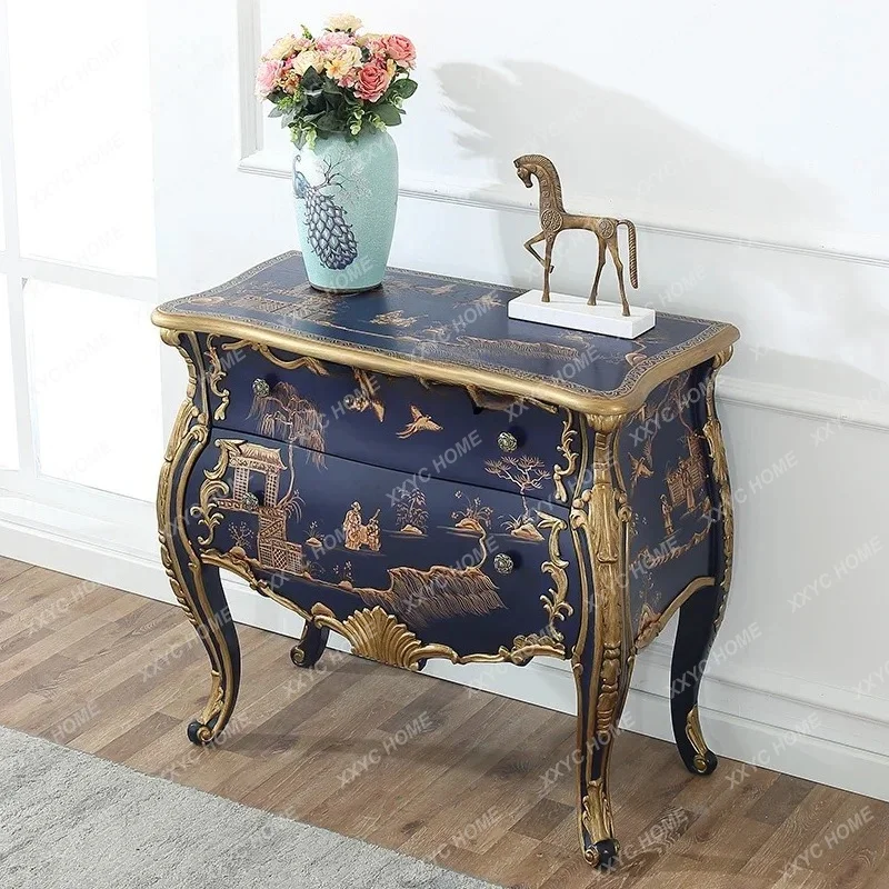 XX L foyer entrance cabinet Neoclassical storage decorative cabinet  American painted storage cabinet