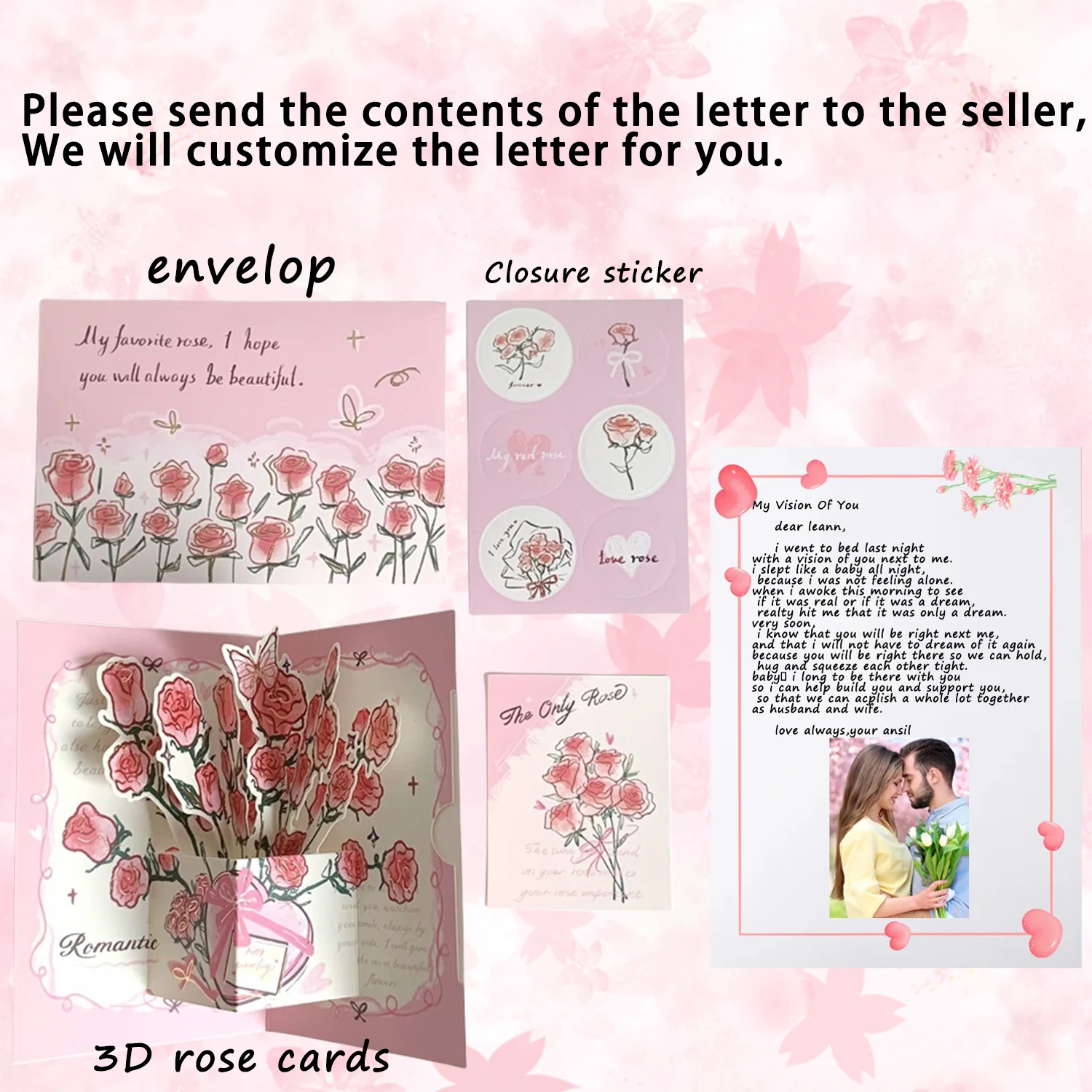 رسالة أظرف مخصصة ذاتية الصنع ، تخصيص رسالة عيد الحب ، رسائل نعمة الصديق ، طباعة وثائق الشركة ، رسالة بريد #4