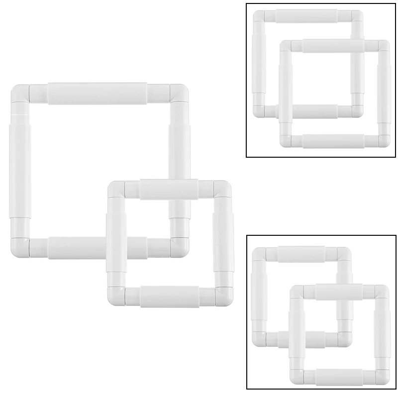 2Pc Cross Stitch Frame Square Embroidery Hoops Q Snaps For Cross Stitch Quilting Frame Sewing Hoop