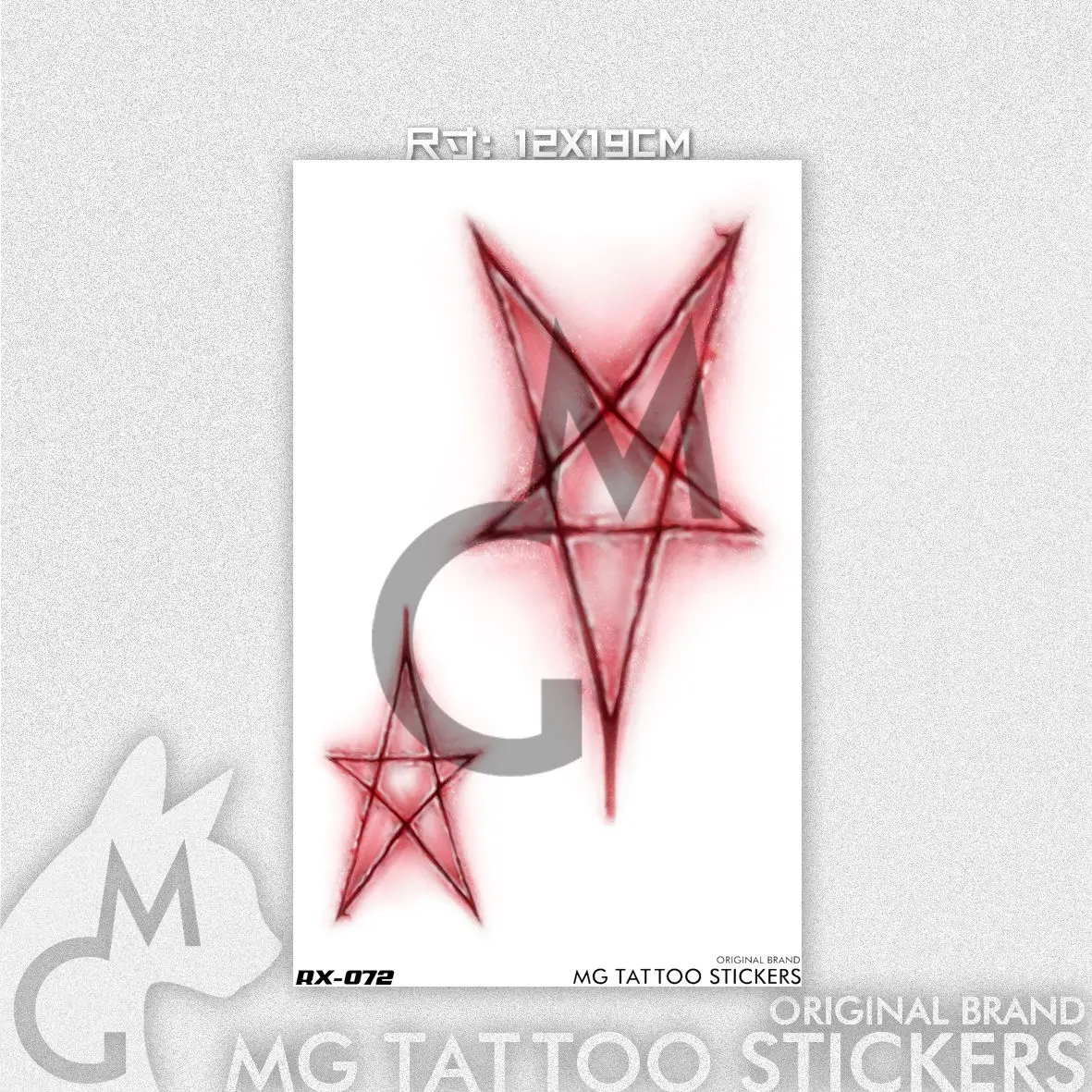 Red Scar Tattoo Stickers for Woman Man Chest Punk Art Temporary Tattoos Waterproof Pentagram Fake Tattoo Lasting Tattoo Sticker