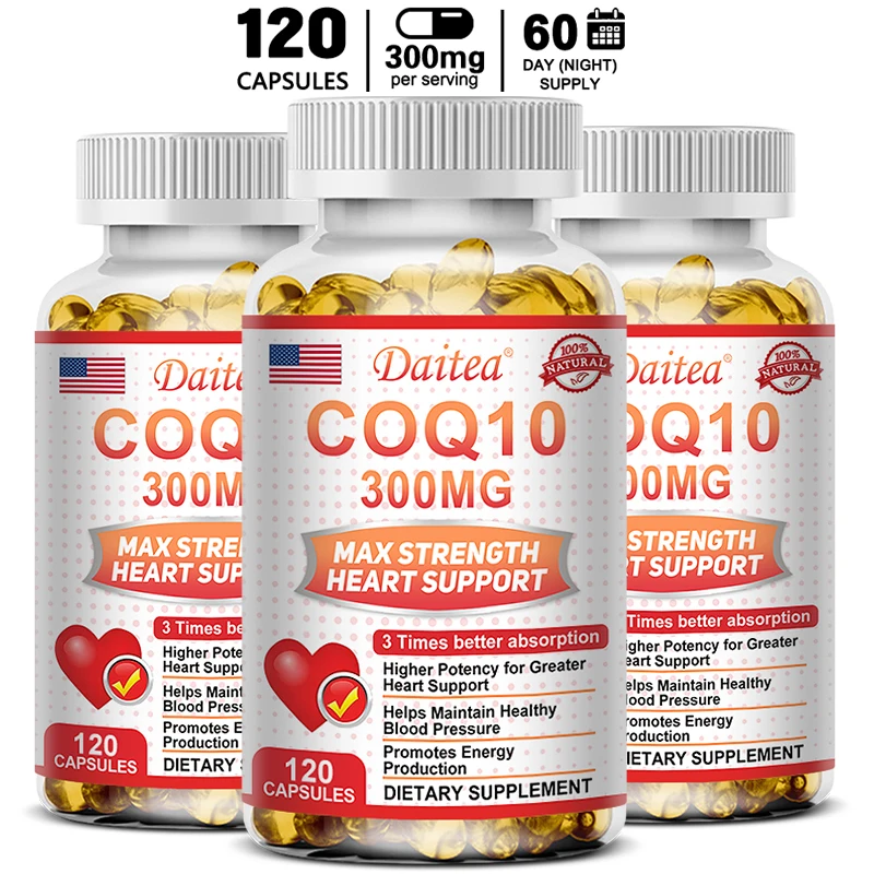 

Daitea COQ10 Capsules 300 mg - 3X Absorption, Antioxidants, Energy Production, Healthy Blood Circulation, Vegetarian Capsules