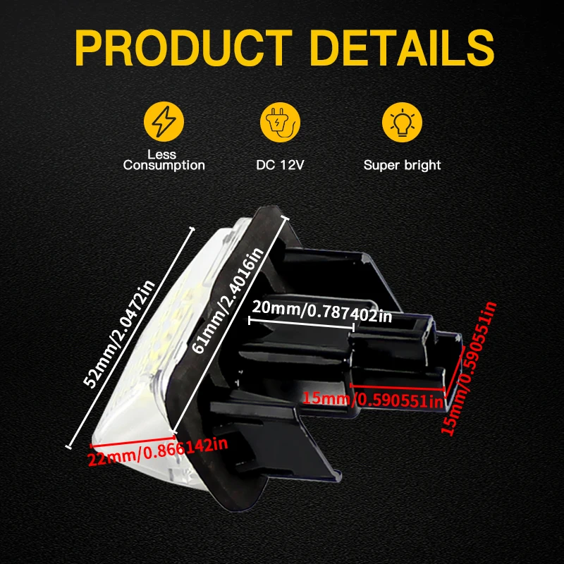 2 قطعة Canbus الأبيض Led لوحة رقم الترخيص لتويوتا كامري Acv51 ، Asv50 (آسيا) (الجيل السابع) 2011.12-up كورولا فيلدر 2012-2016 #2