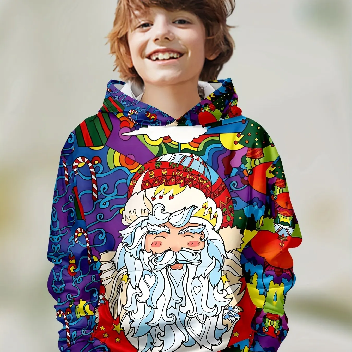 Kids Clothes Boys Hoodies Long Sleeve Cartoon 3D Christmas Print Children Spring Fall Clothes Vibe Party Casual Girl Clothes Top