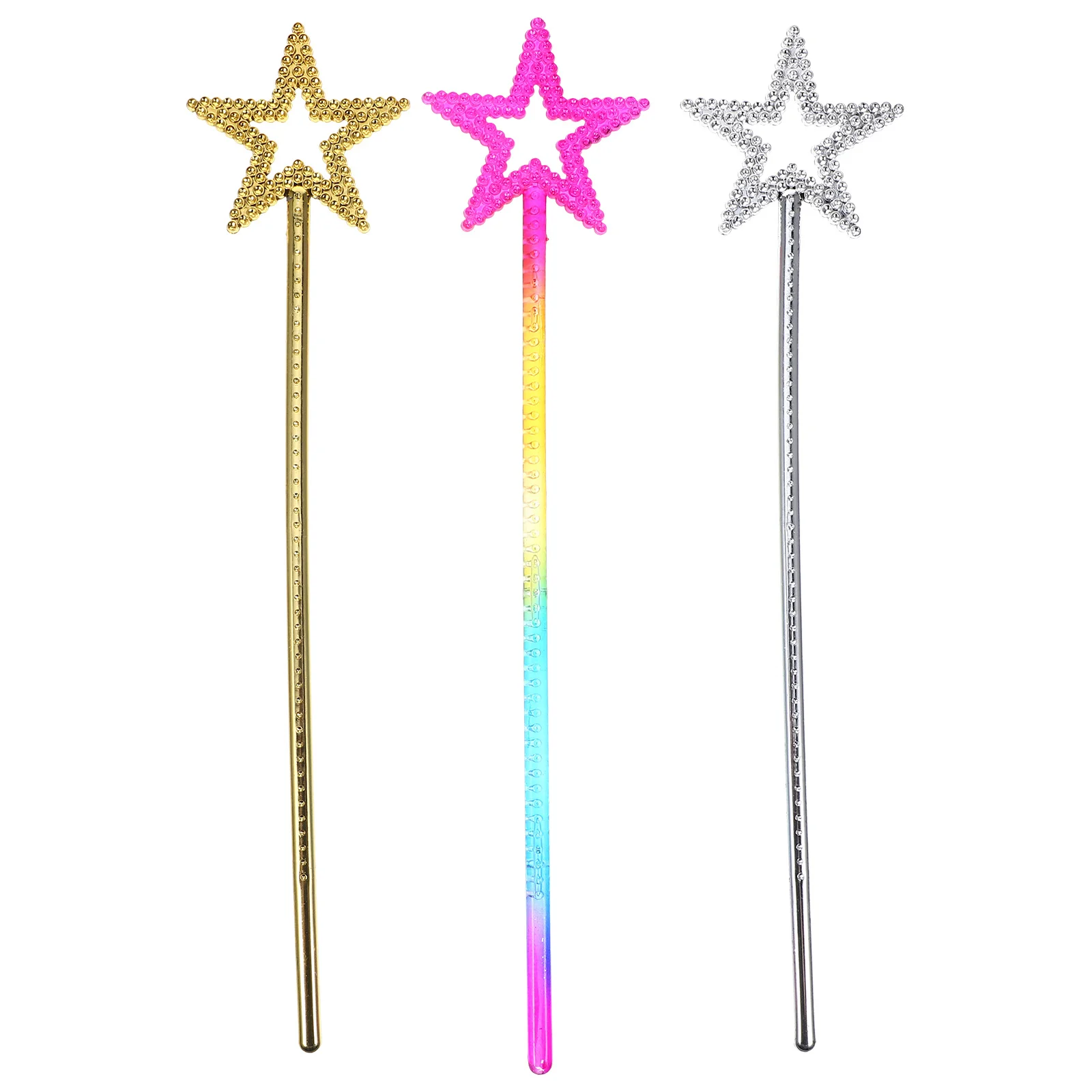 

3 шт., звездные палочки, аксессуары для костюмов феи, прочный пластик, смоляные волшебные палочки, праздничное платье, реквизит для ролевых игр, подарки