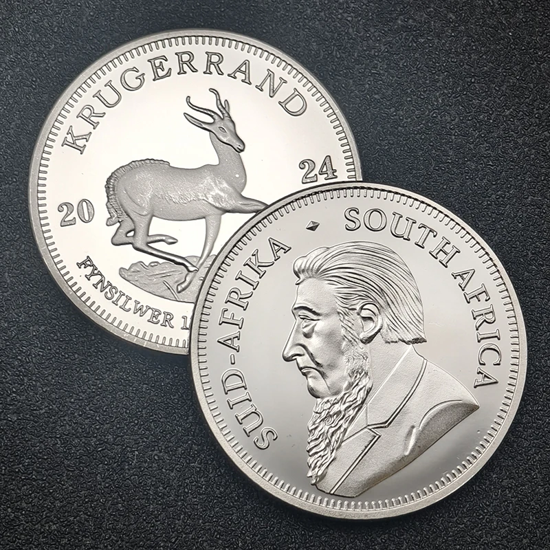 2024 2022 South Africa 1OZ 999 Fine Silver Coin Krugerrand Wild Animal Silver Plated Coins