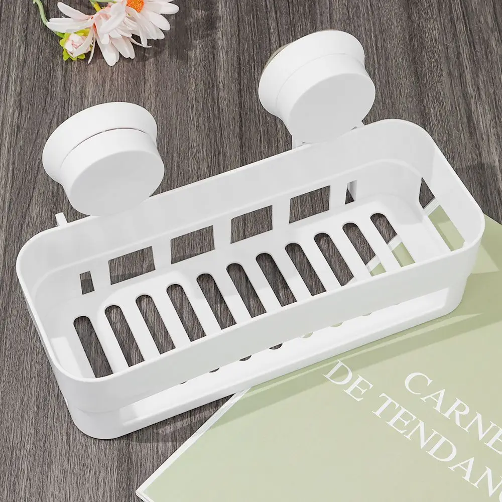 Quality Plastic Shampoo Organizer Suction Cup Bathroom Supplies Corner Storage Rack Storage Wall Basket Shower Rack