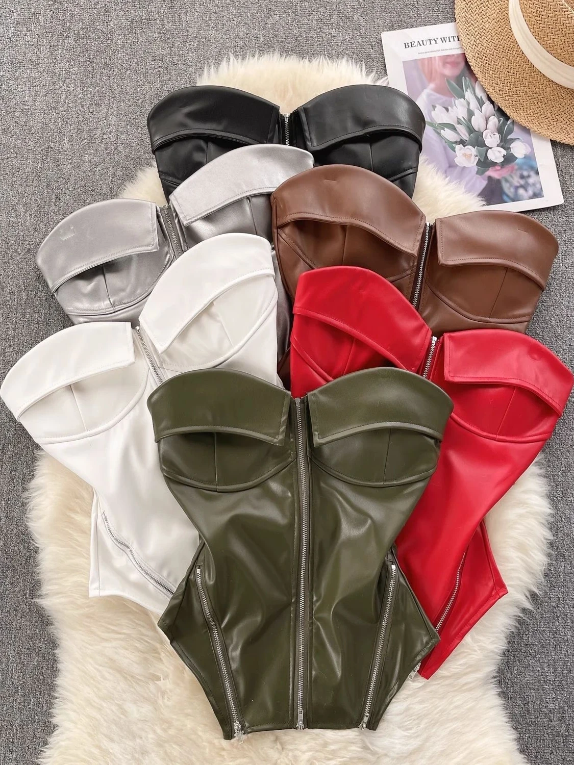 

Женский топ-жилет Tagkita на молнии, однотонный, приталенный, тонкий, для весеннего сезона