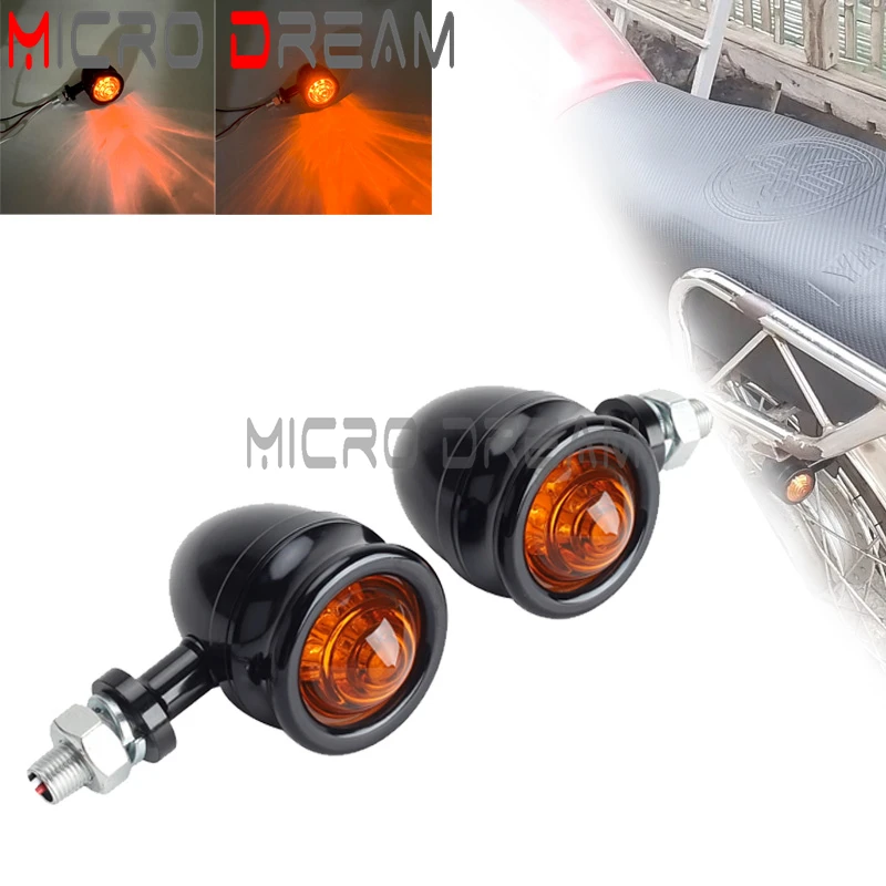 

Universal 10mm Bolt Turn Signals LED Flasher Blinker Indicator Lamp For Cruiser Bobber Chopper Sportster Softail Cafe Racer