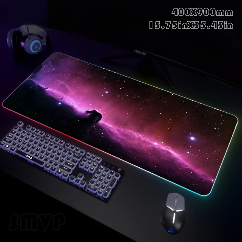 

Большой RGB коврик для мыши, игровой коврик для мыши, игровые коврики для мыши, настольные Коврики для ПК, коврики для клавиатуры RGB XXL 35,4x15,7 дюйма