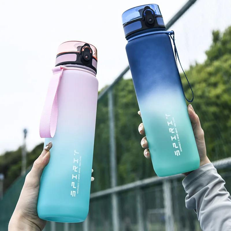 

1PC Sports Water Bottle Large Capacity Leak Proof Colorful Plastic Cup Drinking Outdoor Travel Portable Gym Fitness Jugs