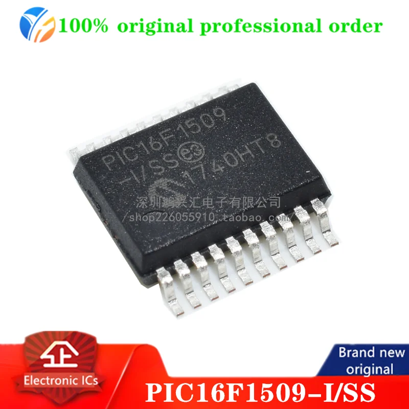 100% الأصلي PIC16F1509-I/SS MCU 8 بت PIC RISC 14KB فلاش 2.5 فولت/3.3 فولت/5 فولت السيارات 20 دبوس SSOP أنبوب