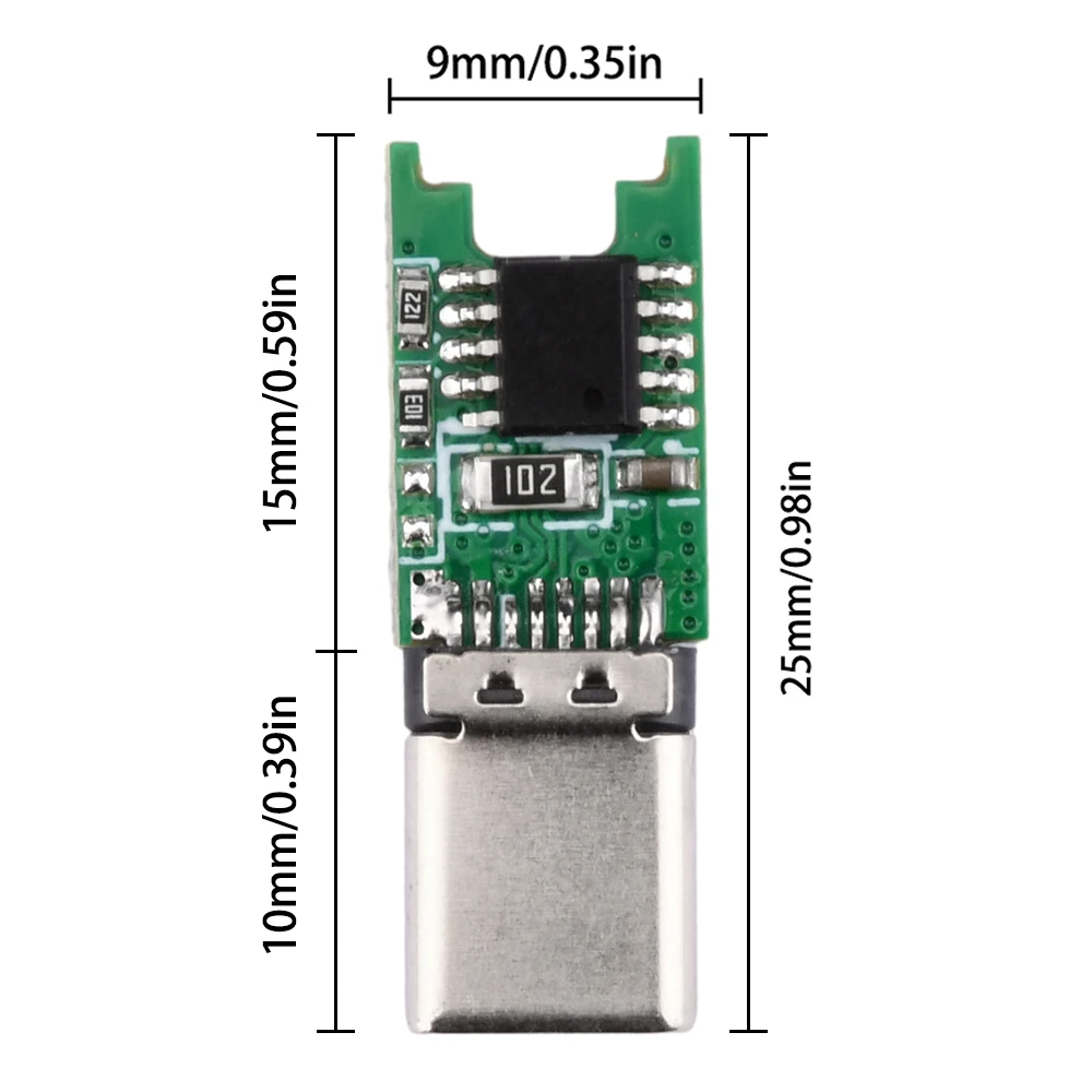 PD/QC2.0 9V/12V/15V/20V Триггер быстрой зарядки Type-C Модуль штекера Подача питания Power Bank Плата Быстрая зарядка