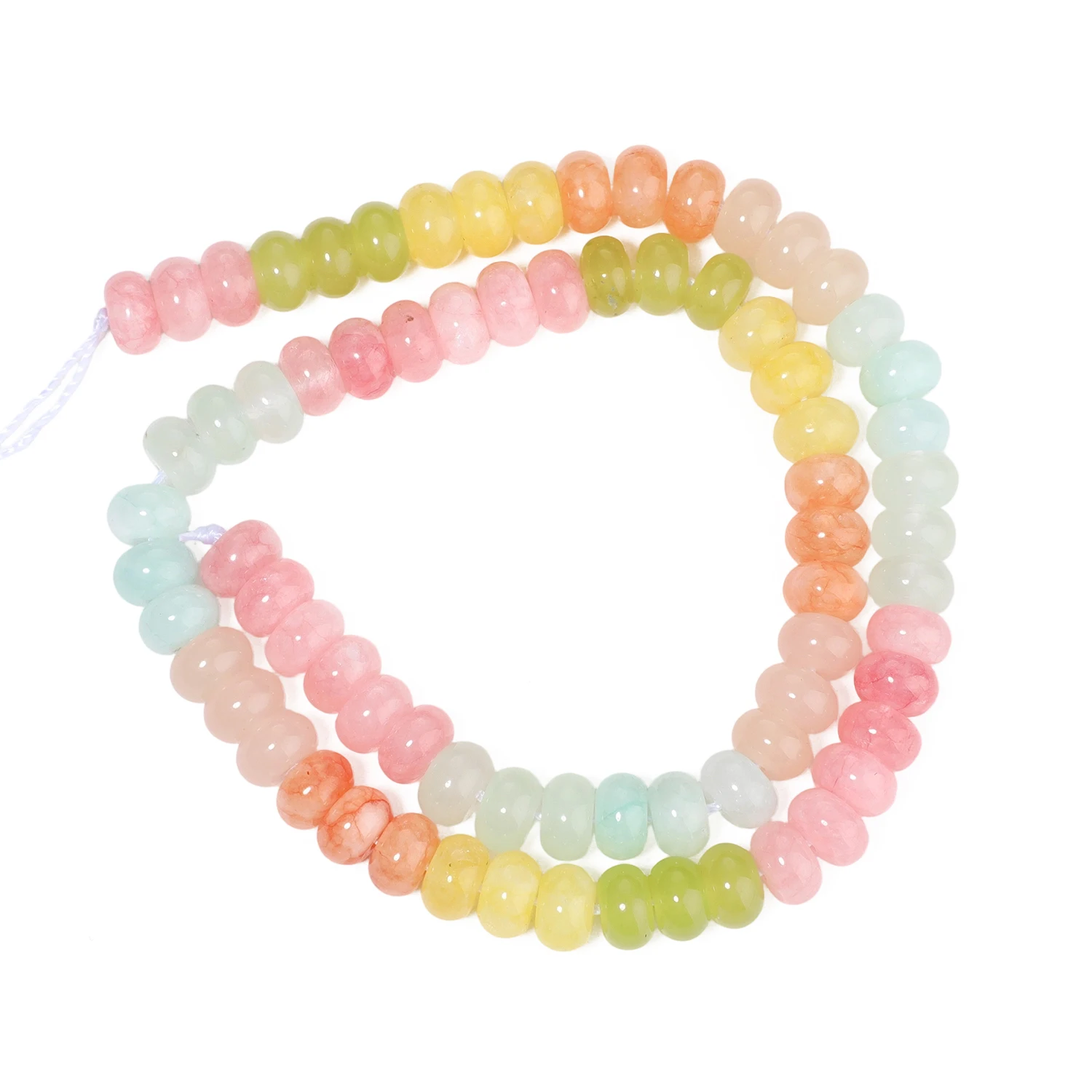 Natursteine Rondelle Spacer Perlen 5x8mm Gelb Grün Jade Flache Runde Perlen für Armbänder Perlen Schmuckherstellung Zubehör