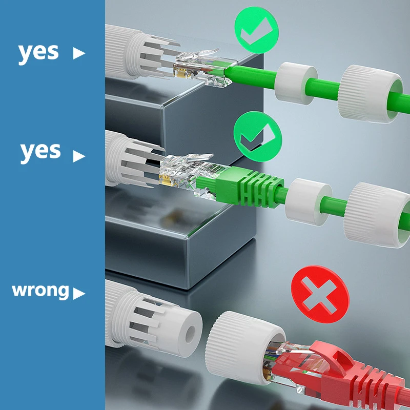 RJ45 konektor Dok jaringan Ethernet tahan air IP67 Header luar ruangan jaringan Broadband kabel POE Extender versi ditingkatkan