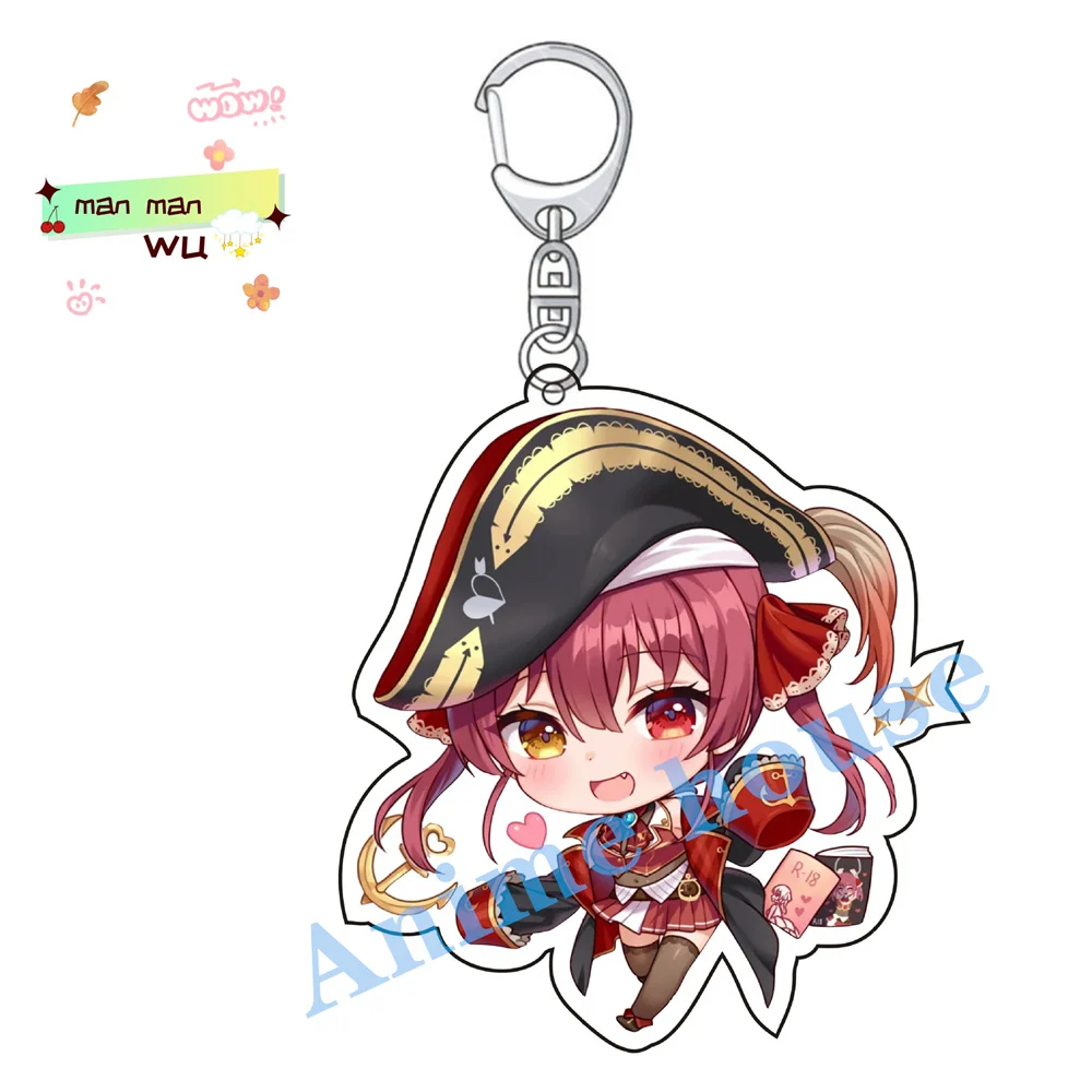 Anime Hololive Vtuber llavero dibujos animados figuras lindas colgante llavero anillo ornamento bolsa encanto mujeres hombres