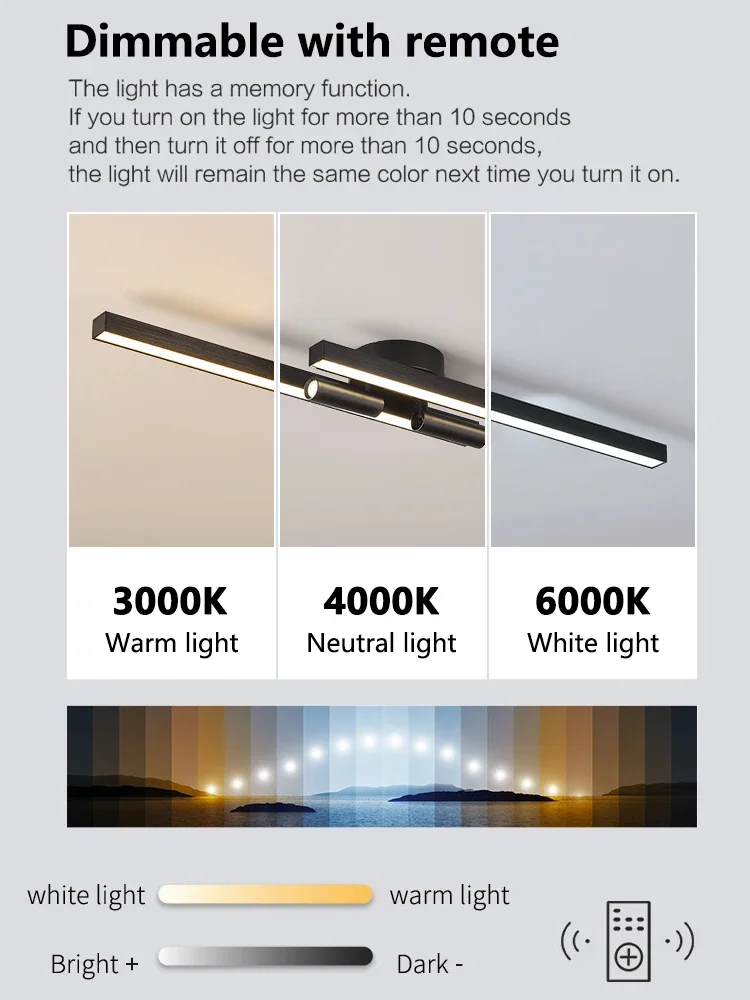 TechHPCreative Double Line Design Modern LED Ceiling Light