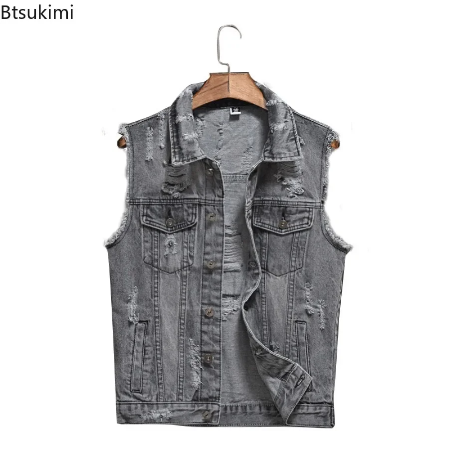 Gilet en Denim pour Homme, Beau Gilet de Moto, Mode Style Coréen, Décontracté, dehors, GlaCombin, Grande Taille 5XL, Printemps Automne 2025