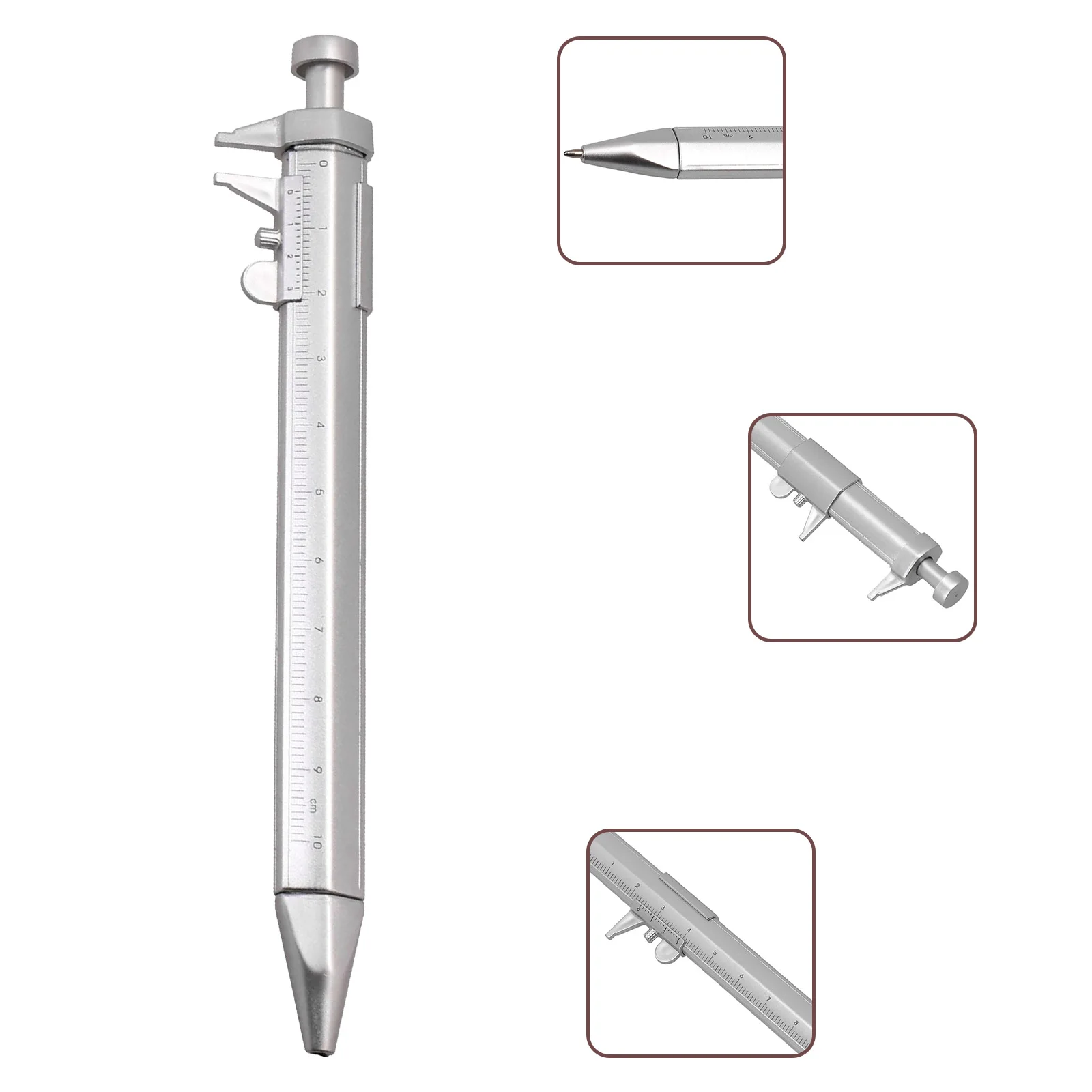 มัลติฟังก์ชั่ Vernier Caliper ปากกา 0-100 มม.เครื่องวัดเส้นผ่าศูนย์กลางสีฟ้าสีดําเติมสีฟ้าสีดําเติมเครื่องเขียนเจลหมึกปากกาใหม่