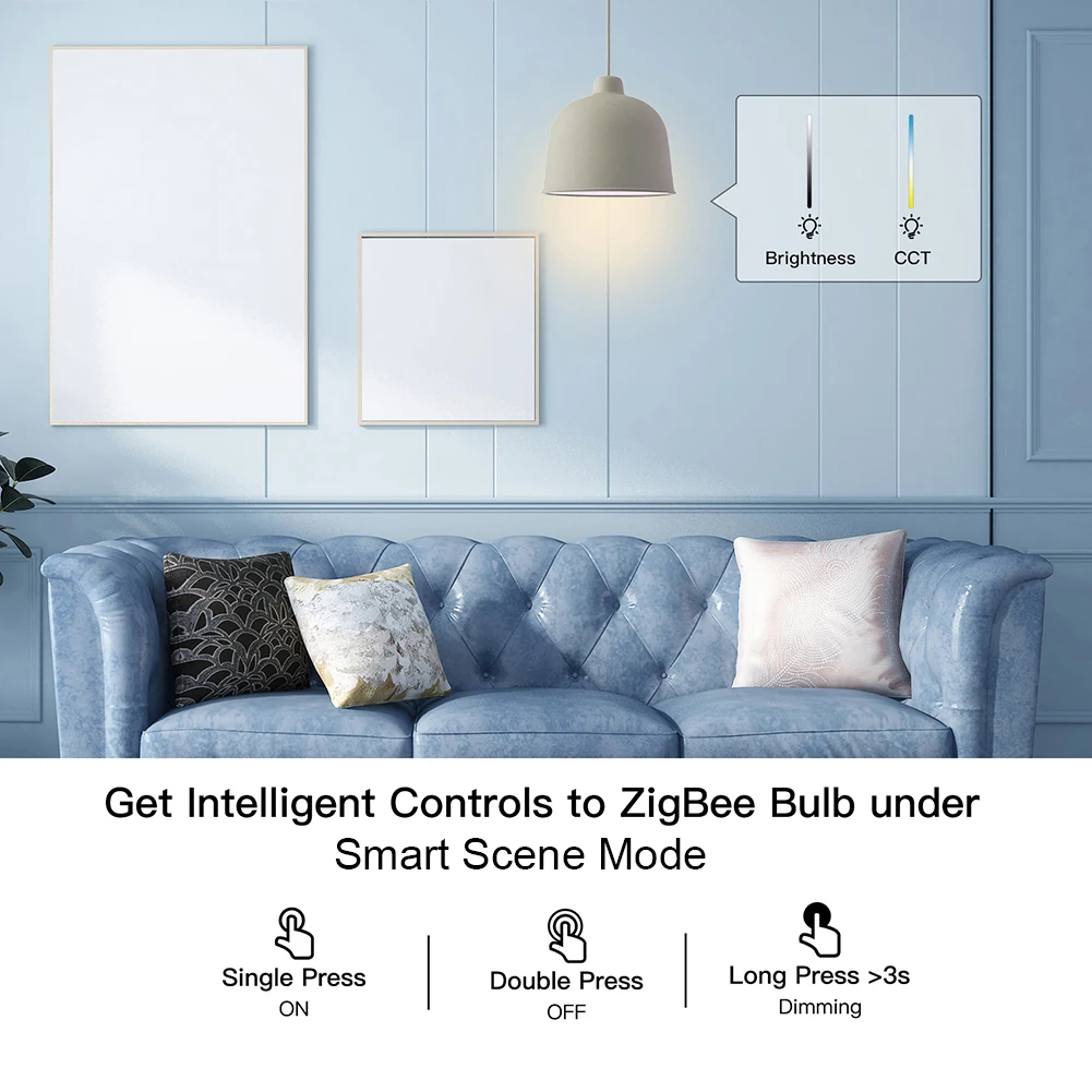 Tuya ZigBee Smart Scene Switch One Key Control Button Smart Home Automation Scenario Works With Smart Life App ZigBee Gateway