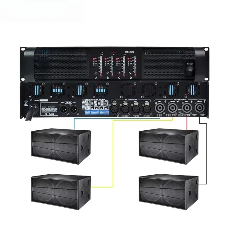

Capacitor Upgrade DS-20Q 4 Channel 16000 Watt Professional Power Amplifier For 18 Inch Subwoofer.