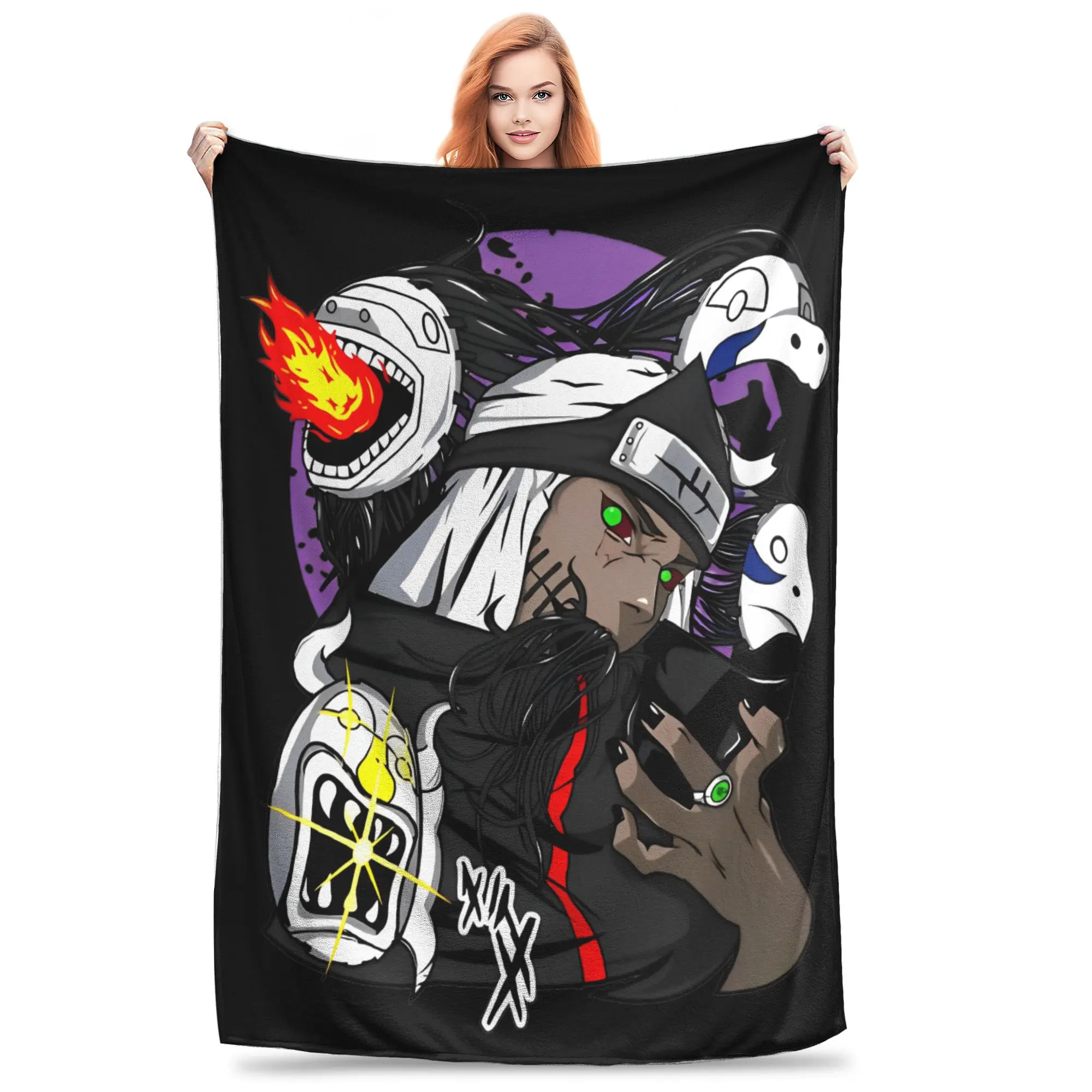 Naruto    Greedy Villain Blanket  Flannel Throw Blanket Bedroom Sofa Personalised Lightweight Bedsprea