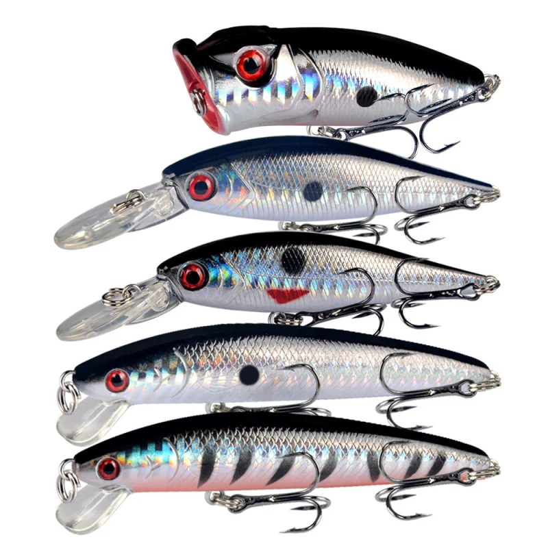 

Набор из 5 приманок Minnow: бионические искусственные приманки для рыболовов, высококачественные рыболовные снасти для улучшения уловистости