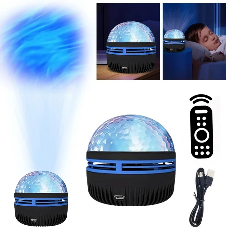 Lampada da poriezione a LED con luce notturna dell'aurora boreale Lampada da notte a LED con proiezione di telecomando USB plug-in per l'arredamento della camera da letto di casa