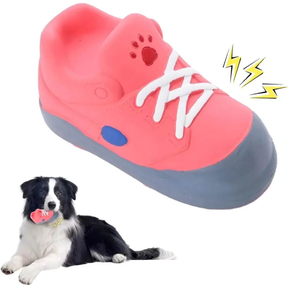 Squeaky Dog Toys Interactive Latex Rubber Shoe Soft Dog Chew Puppy Toy for Small Dogs Puppy Teeth Cleaning Reduce Boredom