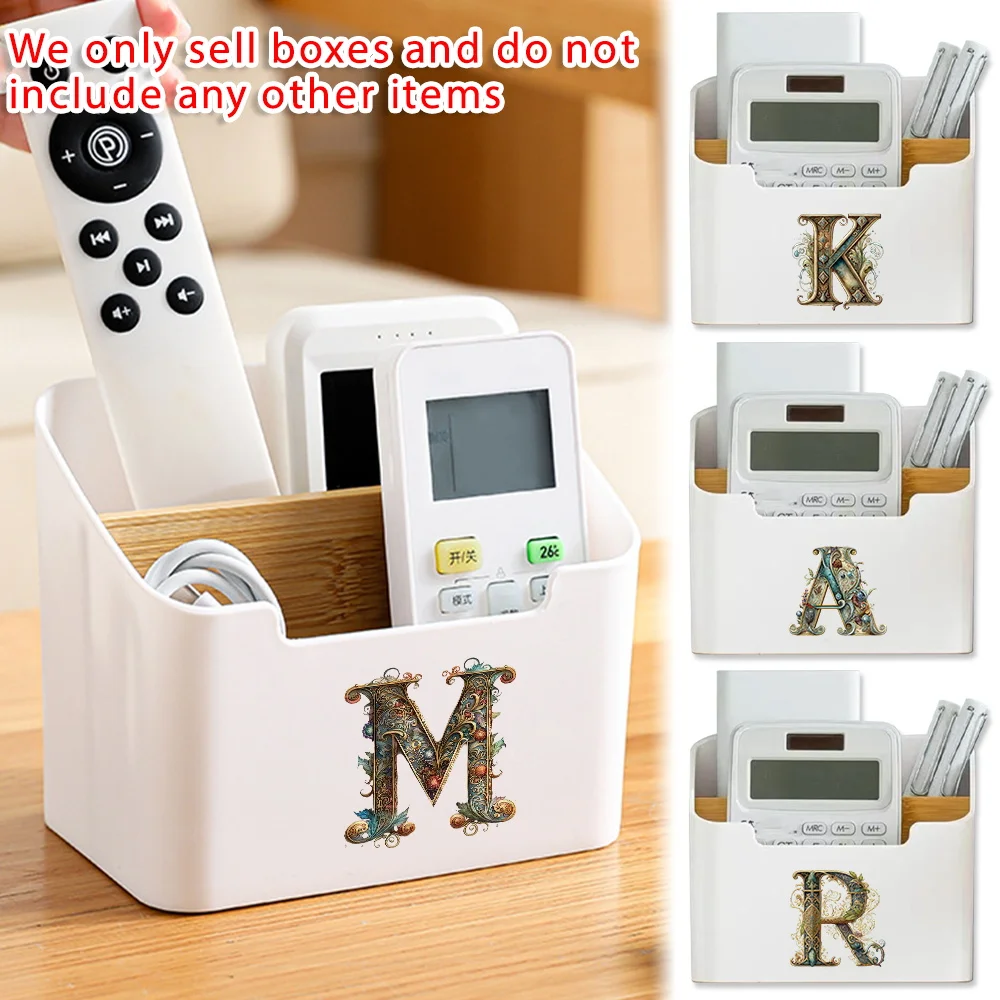 

Desktop Organizer Multipropose Storage Box Portable Grid Container Large Capacity For Bedroom Livingroom Graphic Letter Pattern