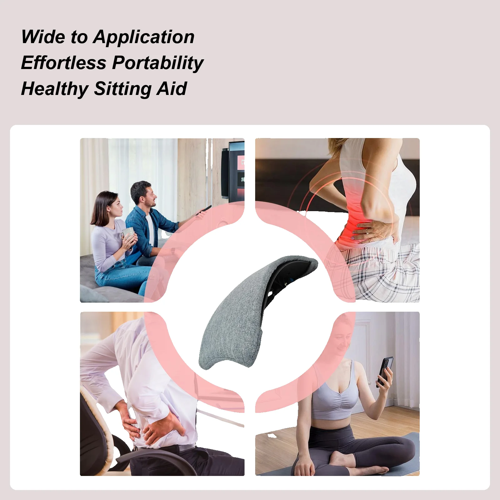 Portable Adjustable Pillow Back Cracking Device Lumbar Support Board for Women Alignment Home Travel Yoga Fitness Exercise