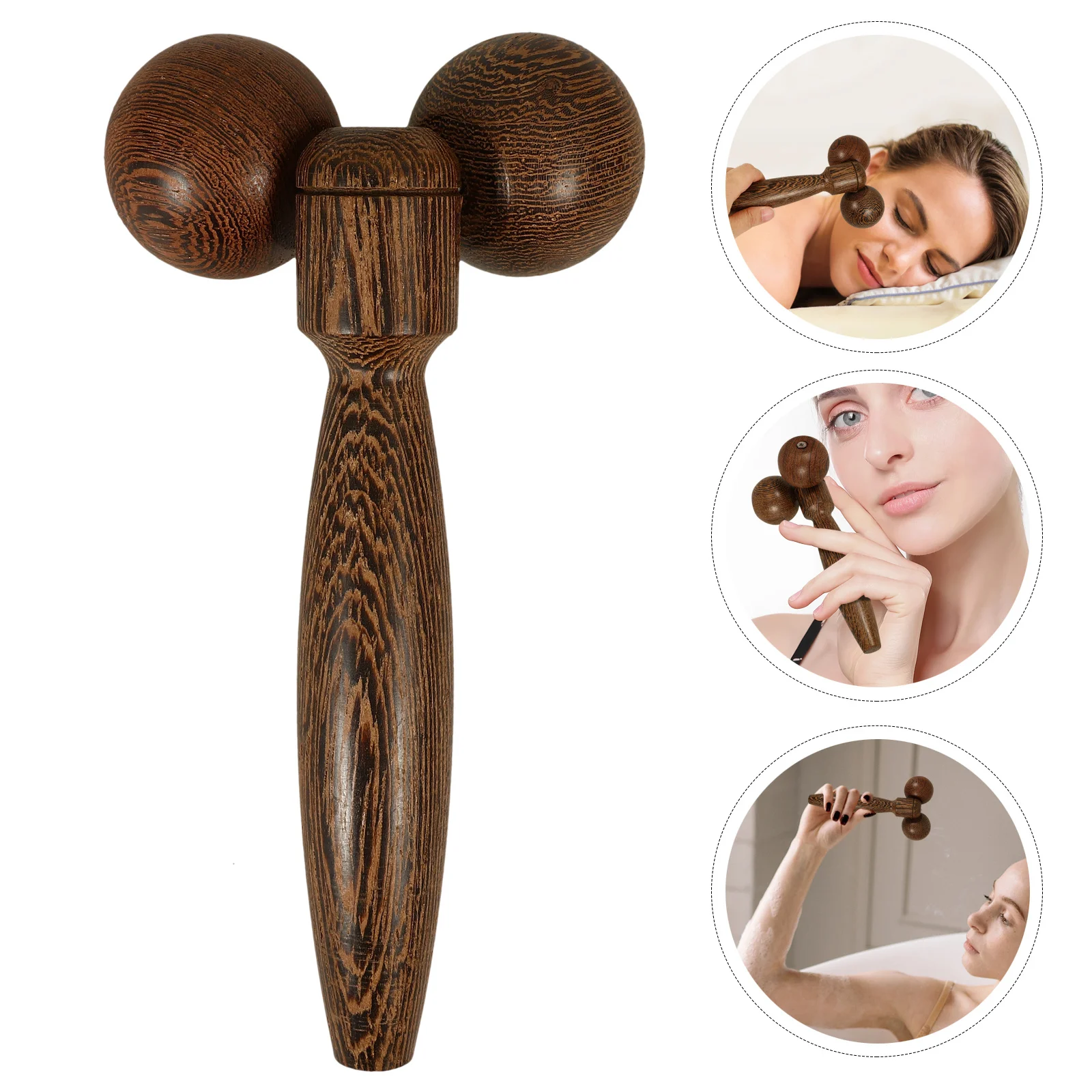 

Деревянный массажер для лица, портативный эргономичный дизайн для подтяжки кожи и лифтинга, уменьшения морщин, улучшения кровообращения, ролик для лица