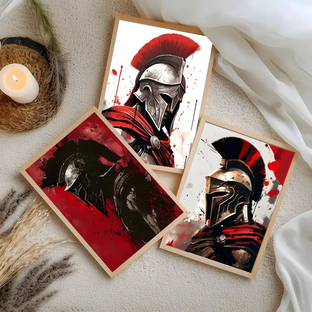 Art Warriors Spartan Samurai Retro Poster Print Wall Art Pictures Canvas Painting Living Room Bedroom Home Decor