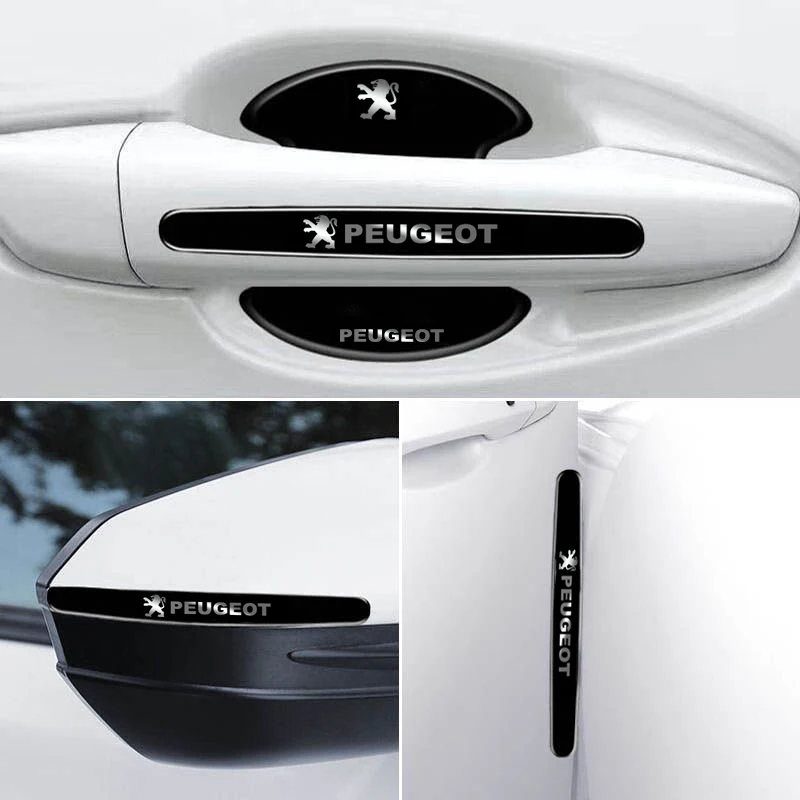 Car Door Handle Bowl Protective Stickers Car Handle Anti-collision Strip For Peugeot 206 307 308 3008 207 208 408 508 2008 5008