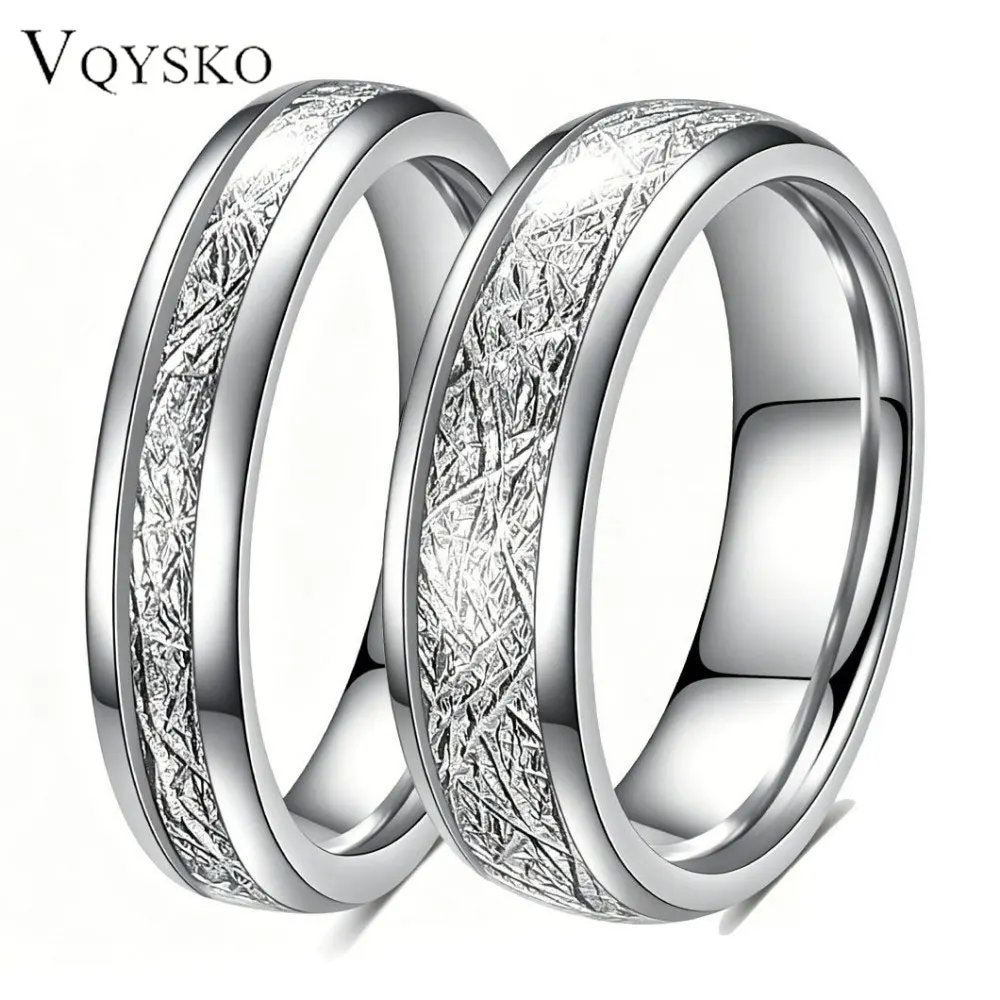 

Exquisite 4/6mm Men's Silver Stainless Steel Rings Rime Patterned Meteorite Silk Ring for Women's Valentine Gifts Jewelry ﻿