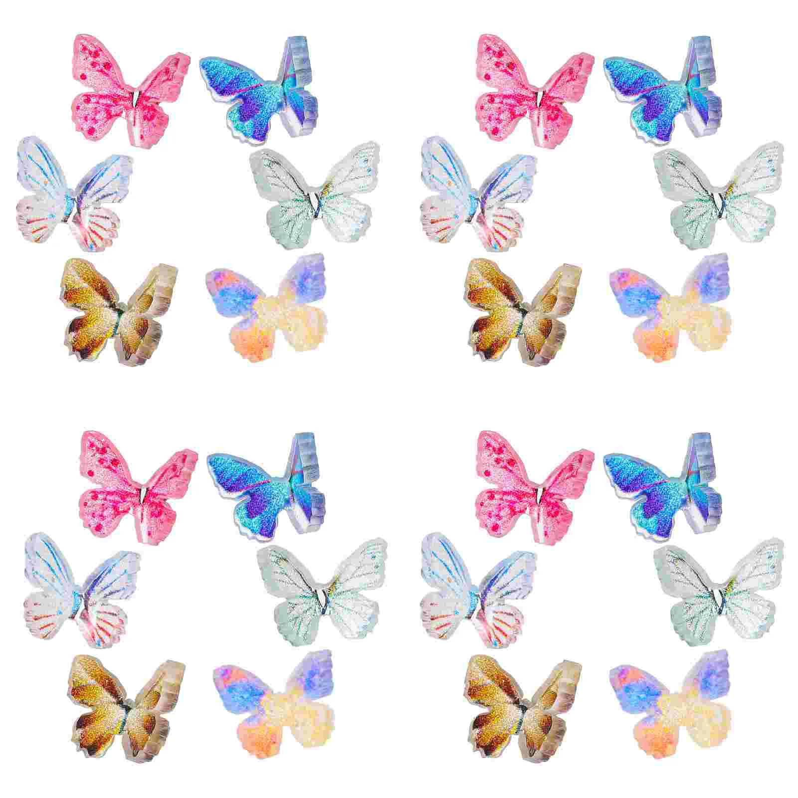 

24 Pcs Miniature Butterfly Dollhouse Accessories Resin Decorations Figurines Realistic Landscape Decor Tiny Toys Mossy