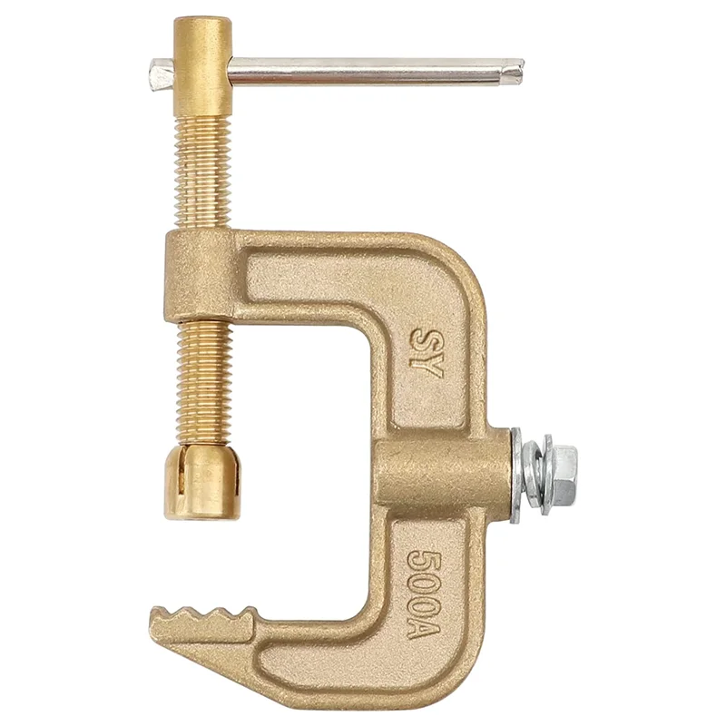 Welding Ground Clamp, 500A Current G-Type Solid Brass Ground Clamp, 43Mm Jaw Width for Tig Mig MMA Welders