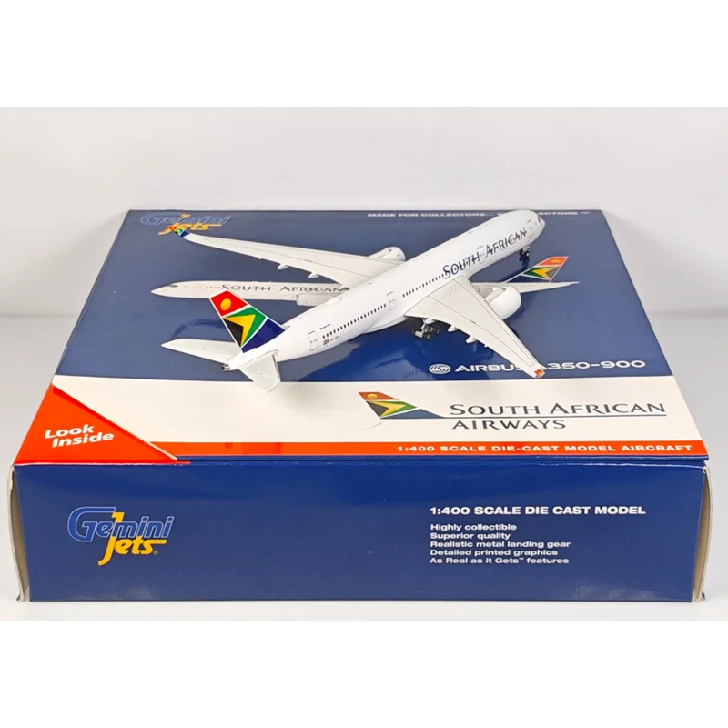 เครื่องบินจำลองโลหะผสม GeminiJets Diecast สเกล 1/400 สายการบินแอฟริกาใต้ A350-900 ZS-SDC ของสะสมตกแต่ง