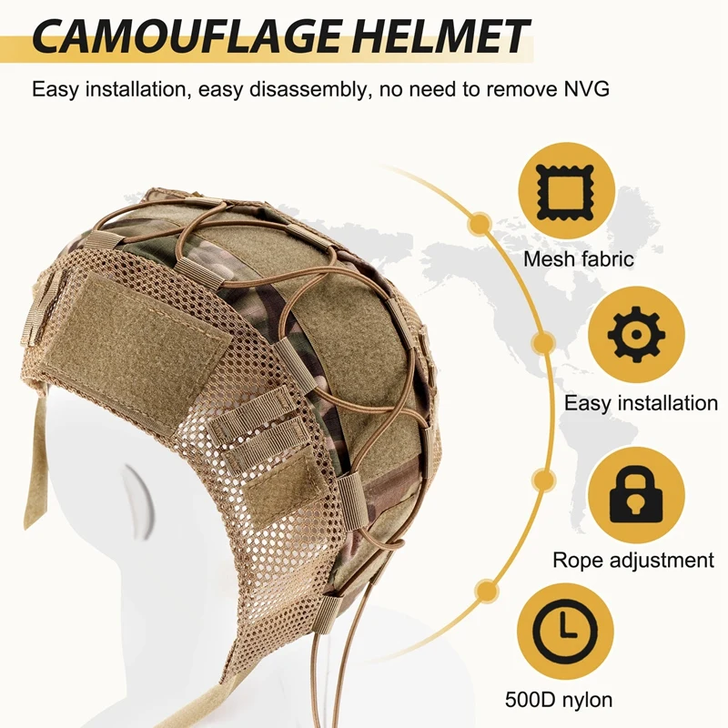 Copertura mimetica per casco da combattimento veloce per casco rapido tipo MH/PJ casco da caccia G Gear casco veloce