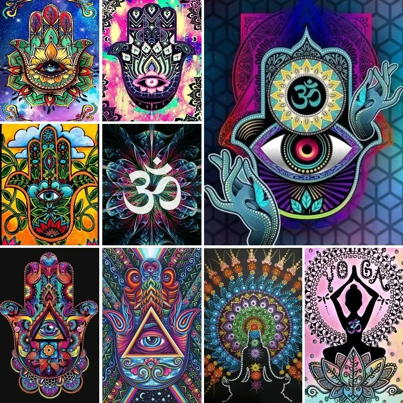 

Hamsa Hand Elephant Full Round Drill 5D DIY Diamond Painting 3D Embroidery Cross Stitch Mosaic Fantasy Zen Decoration Gifts