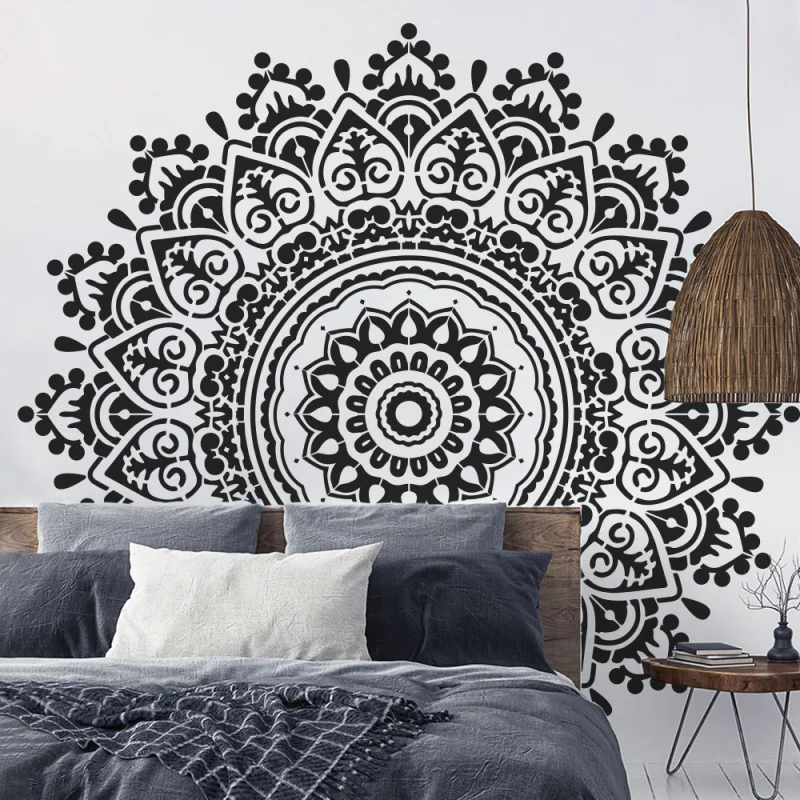 Mandala, große Malschablone, Durchmesser 150–230 cm, wiederverwendbare Kunststoffschablone, DIY, Kunst und Handwerk, Wand, Boden, Holz, Stoff, Möbel