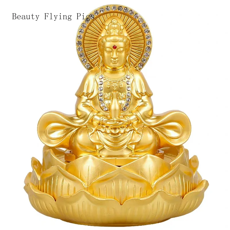 

1PCS alloy lotus bottom double-sided diamond inlaid Guanyin car perfume base high-grade car accessories